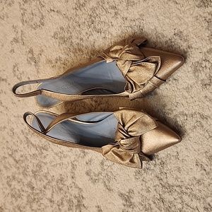 Beautiful rose gold kitten heel shoe